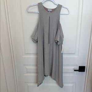 Tobi Silver Cold Shoulder Mini Dress
